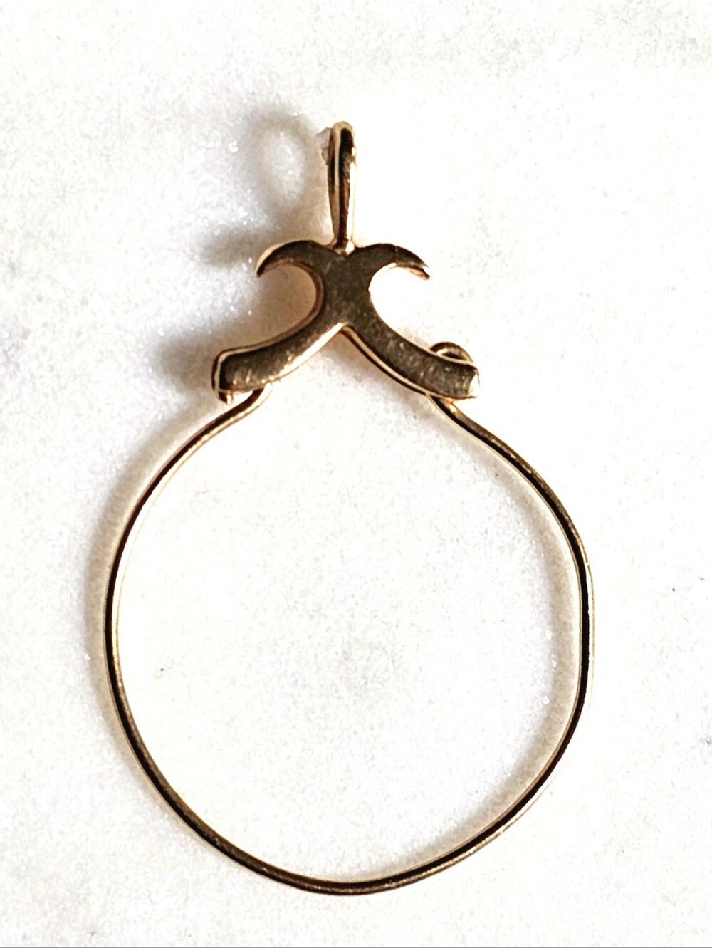 10k Gold Vintage Pendant Charm Holder For Necklace